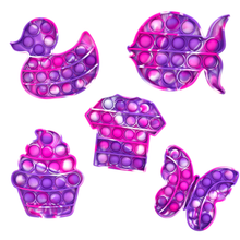 Load image into Gallery viewer, Pink and Purple and White Pop It Fidget Toy 5 inch