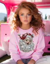 Load image into Gallery viewer, Santa Crystal Mosaic Crew Sweatshirt
