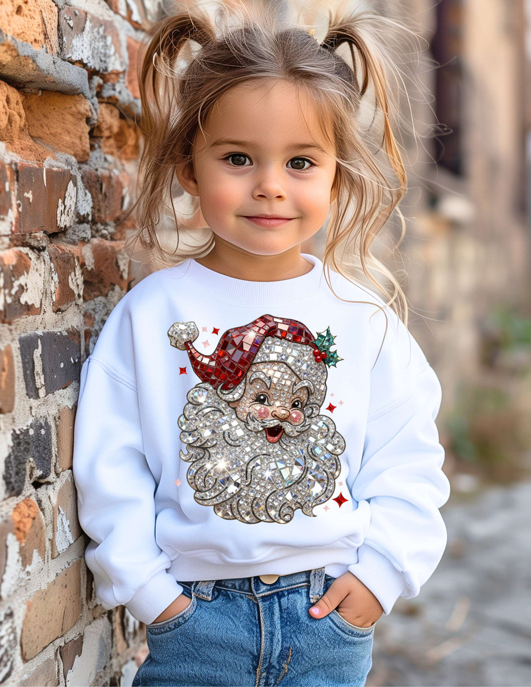Santa Crystal Mosaic Crew Sweatshirt
