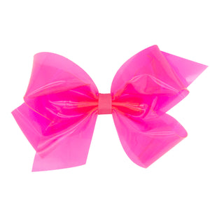 Medium WeeSplash™ Vibrant Colored Vinyl Girls Swim Hair Bow - Hot Pink