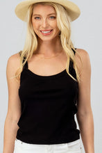 Load image into Gallery viewer, LADIES RIBBED CAMI - BLACK
