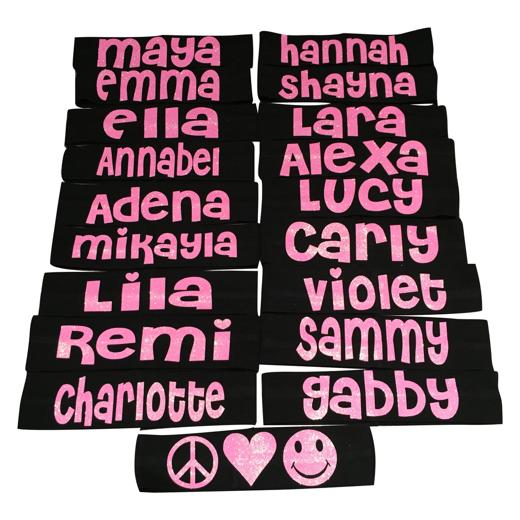Personalized Black Headband - Cheri