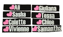 Load image into Gallery viewer, Personalized Black Headband with Neon Pink Heart
