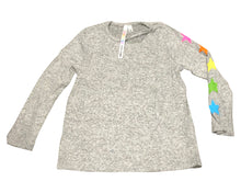 Load image into Gallery viewer, Clearance - Malibu Sugar Grey Cut Out with Neon Stars Long Sleeve Shirt - Size 12
