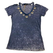 Load image into Gallery viewer, Clearance - U Go Girl Cut Our Tee with Gromet Neck Line
