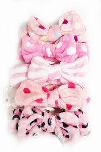 Pink Print Beauty Spa Bow Headband