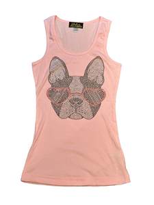 CLEARANCE - Pink Pug  Tank - Size Youth XL