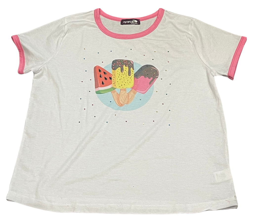 Clearance - Ice Cream Ringer Tee - Size 14